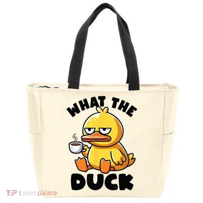 What The Duck Owner I Love Ducks Lover Funny Rubber Duck Zip Tote Bag