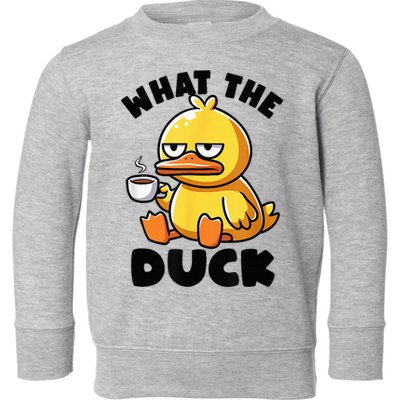 What The Duck Owner I Love Ducks Lover Funny Rubber Duck Toddler Sweatshirt