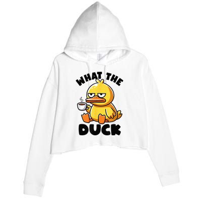 What The Duck Owner I Love Ducks Lover Funny Rubber Duck Crop Fleece Hoodie