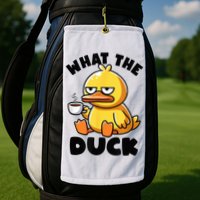 What The Duck Owner I Love Ducks Lover Funny Rubber Duck Golf Towel