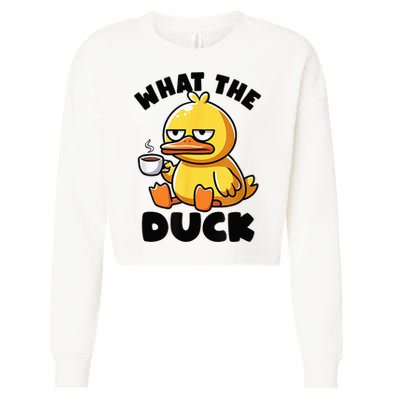 What The Duck Owner I Love Ducks Lover Funny Rubber Duck Cropped Pullover Crew