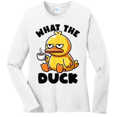 What The Duck Owner I Love Ducks Lover Funny Rubber Duck Ladies Long Sleeve Shirt