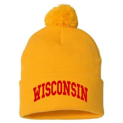 Wisconsin Throwback Design Classic Pom Pom 12in Knit Beanie