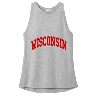 Wisconsin Throwback Design Classic Ladies PosiCharge Tri-Blend Wicking Tank