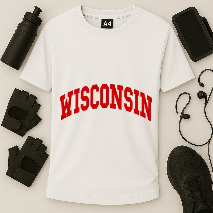 Wisconsin Throwback Design Classic Cooling Performance Crew T-Shirt