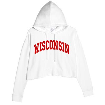 Wisconsin Throwback Design Classic Crop Fleece Hoodie