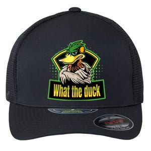 What The Duck Funny Duck Pun Funny Puns Duck Gamer Video Games Flexfit Unipanel Trucker Cap