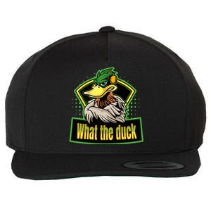 What The Duck Funny Duck Pun Funny Puns Duck Gamer Video Games Wool Snapback Cap