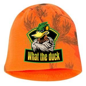 What The Duck Funny Duck Pun Funny Puns Duck Gamer Video Games Kati - Camo Knit Beanie