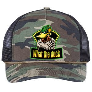 What The Duck Funny Duck Pun Funny Puns Duck Gamer Video Games Retro Rope Trucker Hat Cap