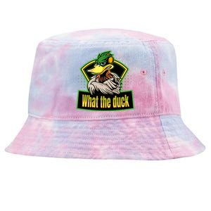 What The Duck Funny Duck Pun Funny Puns Duck Gamer Video Games Tie-Dyed Bucket Hat