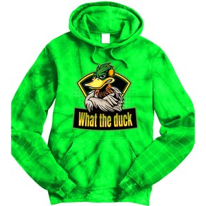 What The Duck Funny Duck Pun Funny Puns Duck Gamer Video Games Tie Dye Hoodie