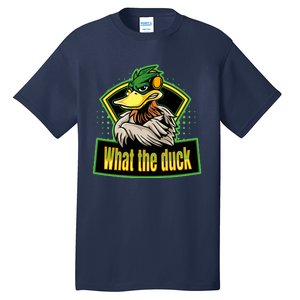 What The Duck Funny Duck Pun Funny Puns Duck Gamer Video Games Tall T-Shirt