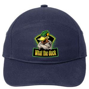 What The Duck Funny Duck Pun Funny Puns Duck Gamer Video Games 7-Panel Snapback Hat