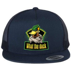 What The Duck Funny Duck Pun Funny Puns Duck Gamer Video Games Flat Bill Trucker Hat