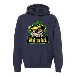 What The Duck Funny Duck Pun Funny Puns Duck Gamer Video Games Premium Hoodie