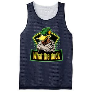 What The Duck Funny Duck Pun Funny Puns Duck Gamer Video Games Mesh Reversible Basketball Jersey Tank