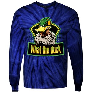 What The Duck Funny Duck Pun Funny Puns Duck Gamer Video Games Tie-Dye Long Sleeve Shirt