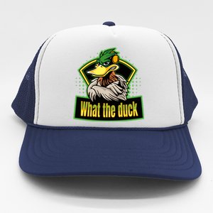 What The Duck Funny Duck Pun Funny Puns Duck Gamer Video Games Trucker Hat