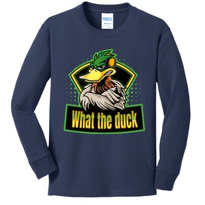 What The Duck Funny Duck Pun Funny Puns Duck Gamer Video Games Kids Long Sleeve Shirt