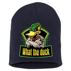 What The Duck Funny Duck Pun Funny Puns Duck Gamer Video Games Short Acrylic Beanie