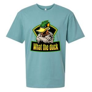 What The Duck Funny Duck Pun Funny Puns Duck Gamer Video Games Sueded Cloud Jersey T-Shirt