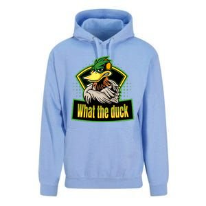 What The Duck Funny Duck Pun Funny Puns Duck Gamer Video Games Unisex Surf Hoodie