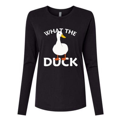 What The Duck Funny Ducks Womens Cotton Relaxed Long Sleeve T-Shirt