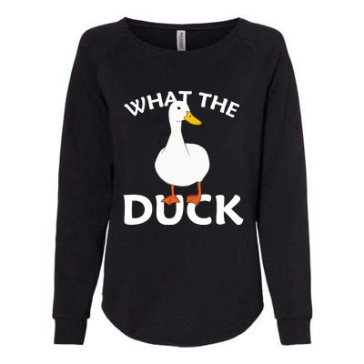 What The Duck Funny Ducks Womens California Wash Sweatshirt