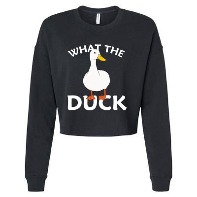 What The Duck Funny Ducks Cropped Pullover Crew