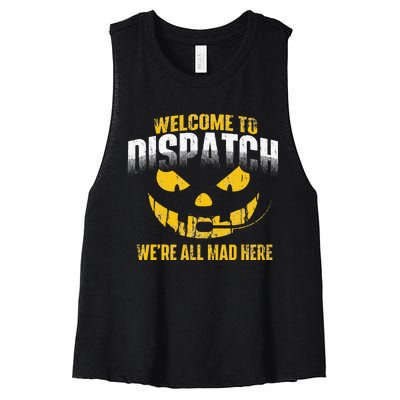 Welcome To Dispatch 911 Dispatcher Police Emergency Women's Racerback Cropped Tank