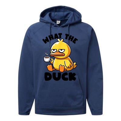 What The Duck Owner I Love Ducks Lover Funny Rubber Duck Performance Fleece Hoodie