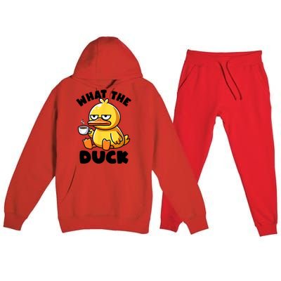 What The Duck Owner I Love Ducks Lover Funny Rubber Duck Premium Hooded Sweatsuit Set