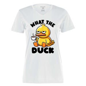 What The Duck Owner I Love Ducks Lover Funny Rubber Duck Women's Momentum V-Neck T-Shirt