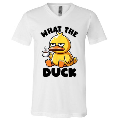 What The Duck Owner I Love Ducks Lover Funny Rubber Duck V-Neck T-Shirt