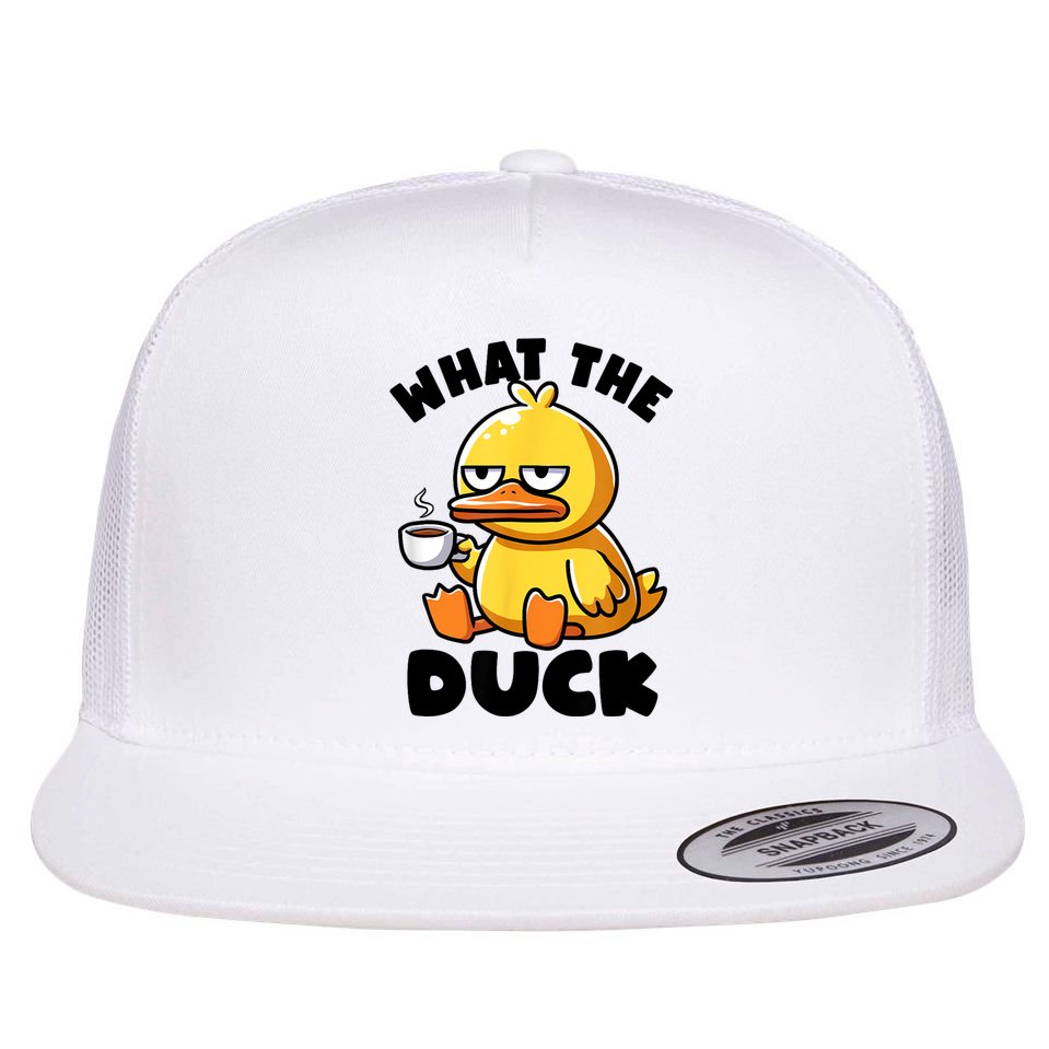 What The Duck Owner I Love Ducks Lover Funny Rubber Duck Flat Bill Trucker Hat