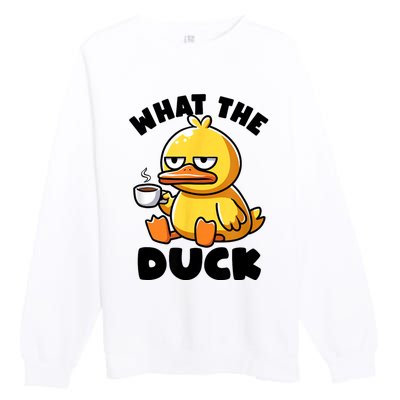 What The Duck Owner I Love Ducks Lover Funny Rubber Duck Premium Crewneck Sweatshirt