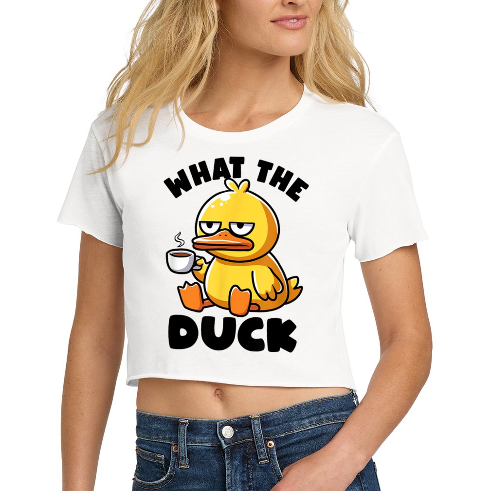 What The Duck Owner I Love Ducks Lover Funny Rubber Duck Women's Crop Top Tee