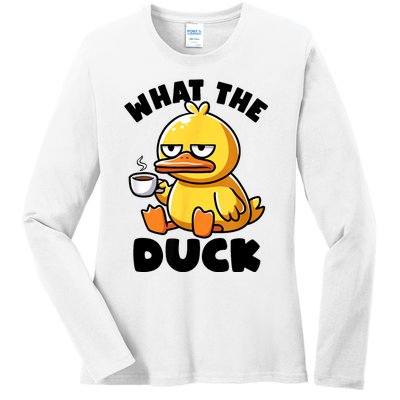 What The Duck Owner I Love Ducks Lover Funny Rubber Duck Ladies Long Sleeve Shirt