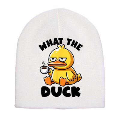 What The Duck Owner I Love Ducks Lover Funny Rubber Duck Short Acrylic Beanie