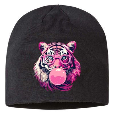 WoS Tiger Designs Tiger Face Wild Animal Cute Tiger Sustainable Beanie