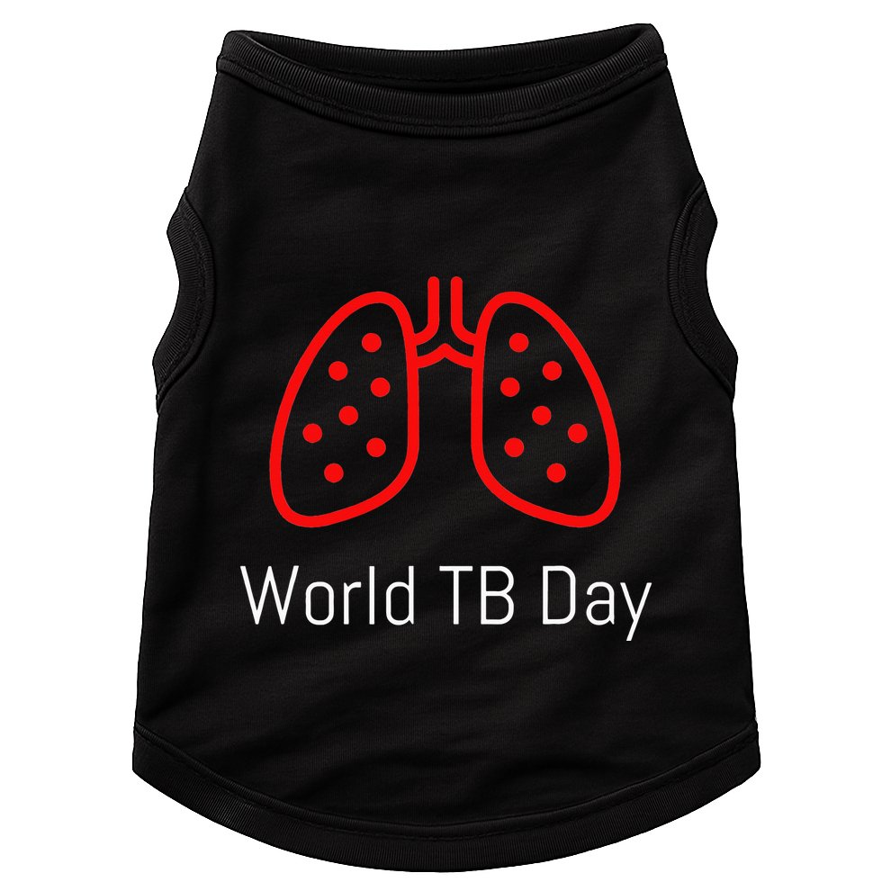 World TB Day Tuberculosis Awareness with Red Lungs Doggie Tank