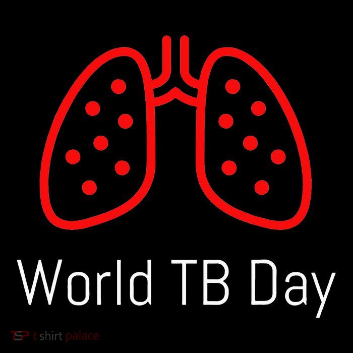 World TB Day Tuberculosis Awareness with Red Lungs Drawstring Bag