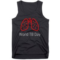 World TB Day Tuberculosis Awareness with Red Lungs Tank Top