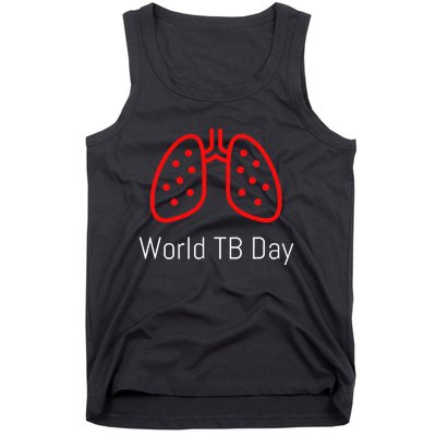 World TB Day Tuberculosis Awareness with Red Lungs Tank Top