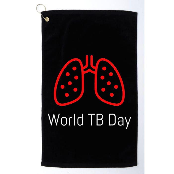 World TB Day Tuberculosis Awareness with Red Lungs Golf Towel