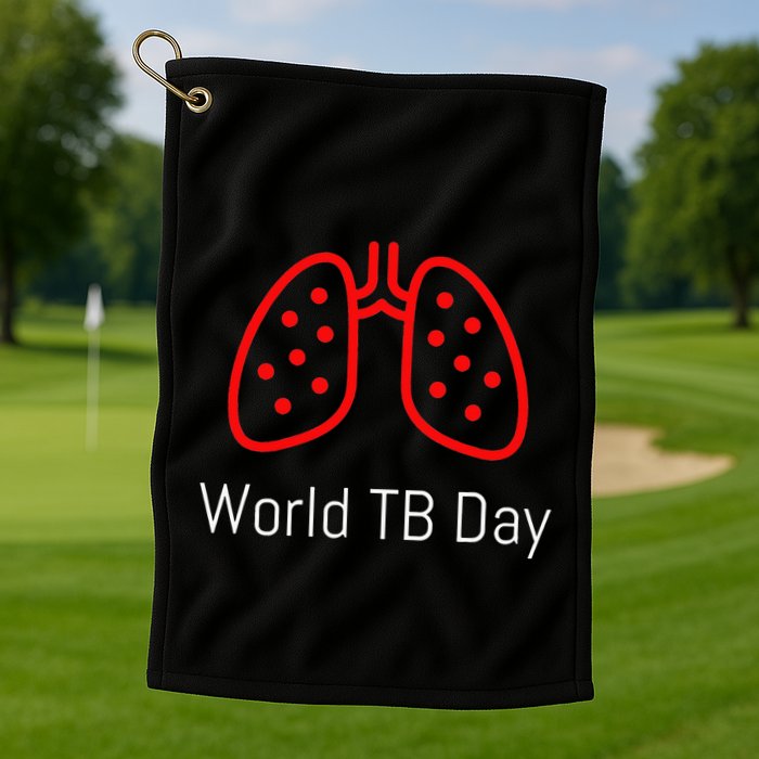 World TB Day Tuberculosis Awareness with Red Lungs Golf Towel