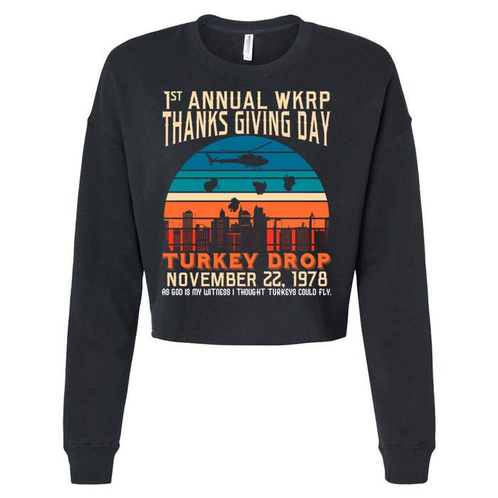 WKRP Turkey Drop 1978 Cropped Pullover Crew