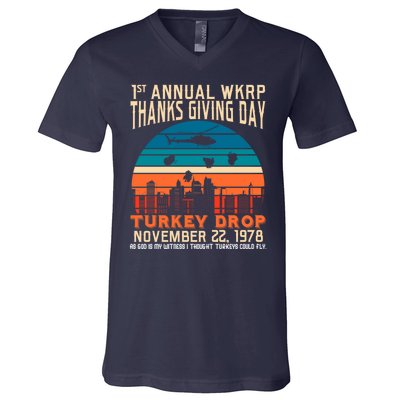 WKRP Turkey Drop 1978 V-Neck T-Shirt