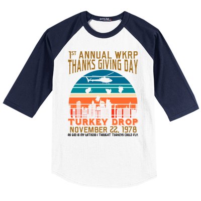 WKRP Turkey Drop 1978 Baseball Sleeve Shirt